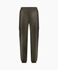 Broek Evi Leather Cargo Trousers Bruin Dessin Dames Broeken