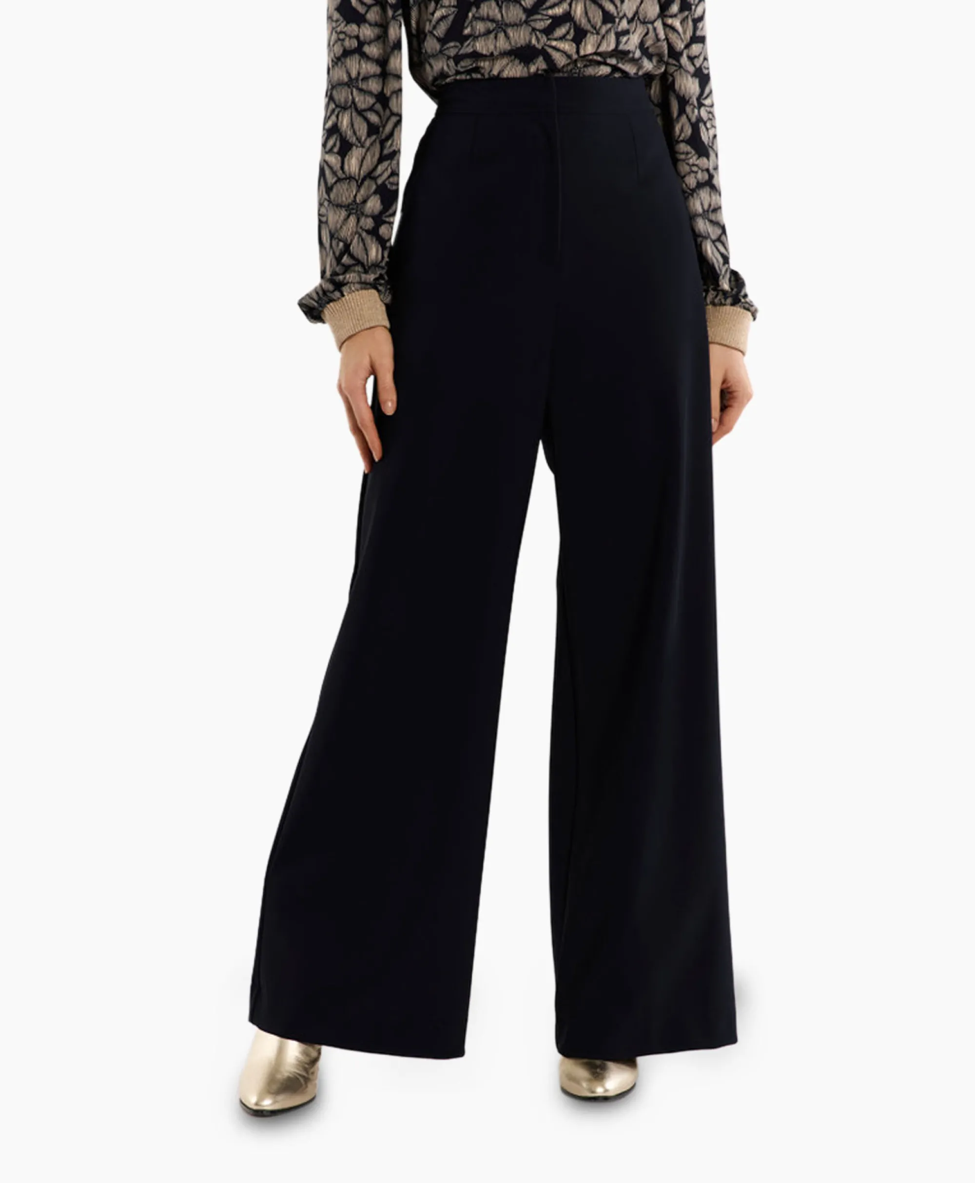 Best Broek Holly Bonded Trousers Donker Blauw Dames Broeken
