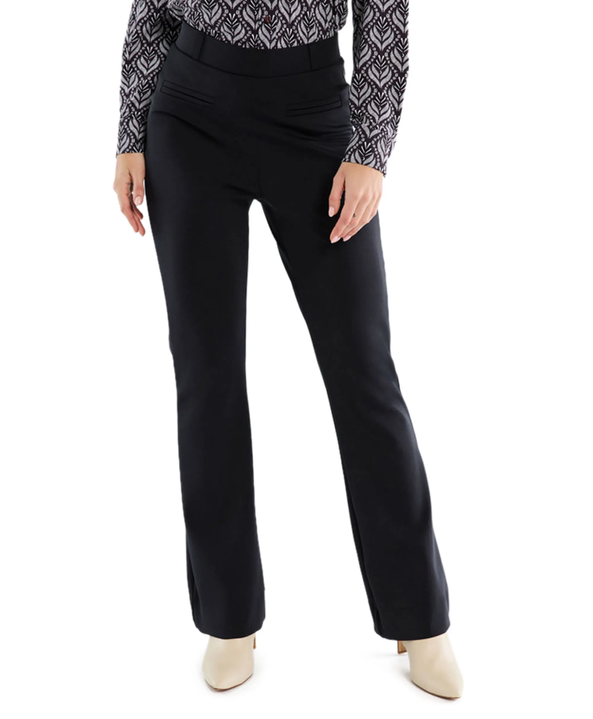 Hot Broek Lio Shiny Bnd Flair Trousers Zwart Dames Broeken