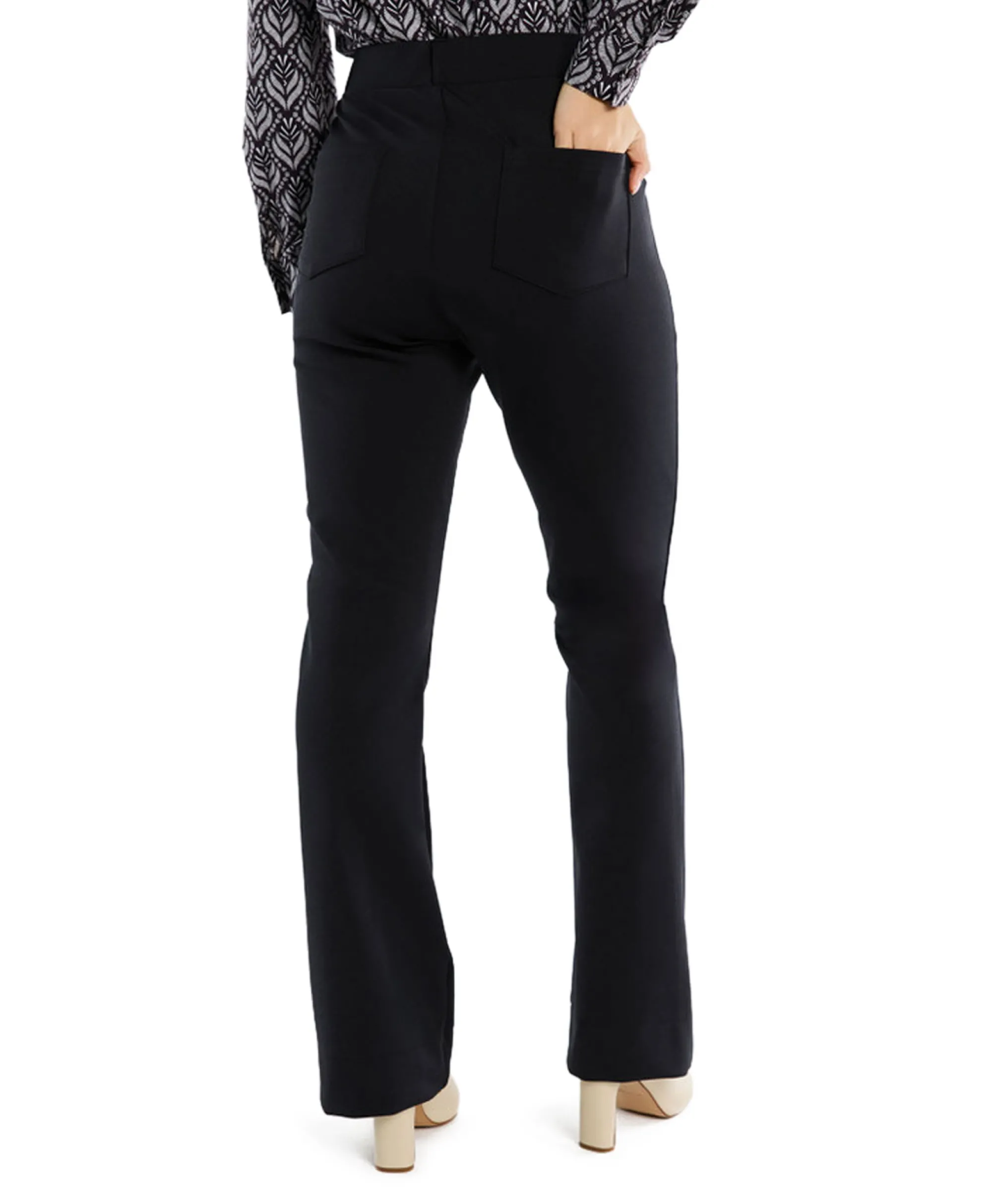 Hot Broek Lio Shiny Bnd Flair Trousers Zwart Dames Broeken