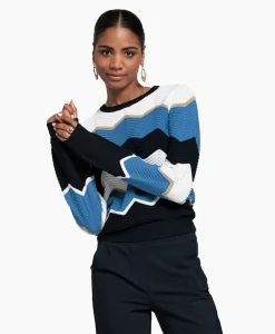 Studio Anneloes Pullover Isa Zigzag Ajour Ecru*Dames Truien