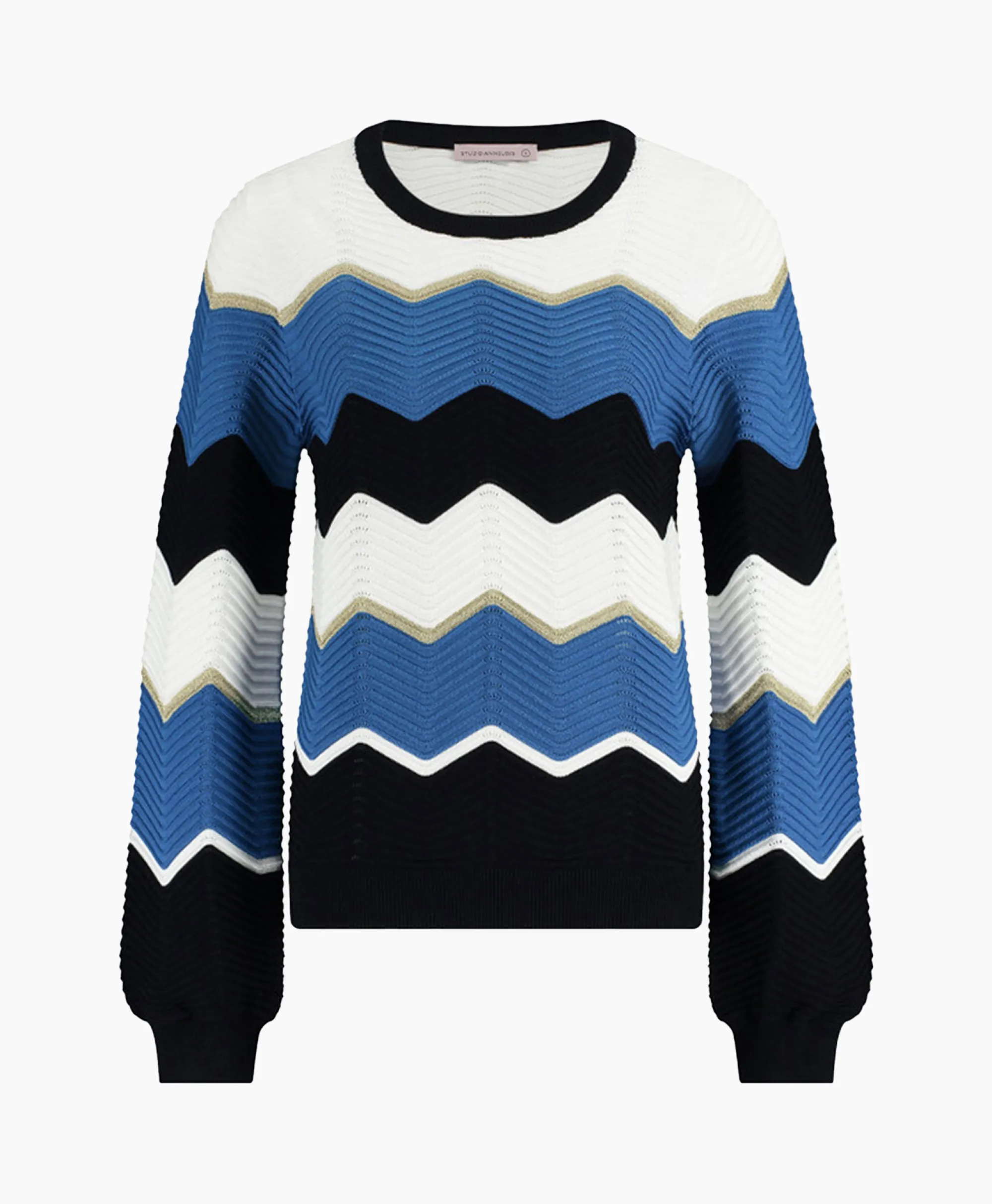 Studio Anneloes Pullover Isa Zigzag Ajour Ecru*Dames Truien
