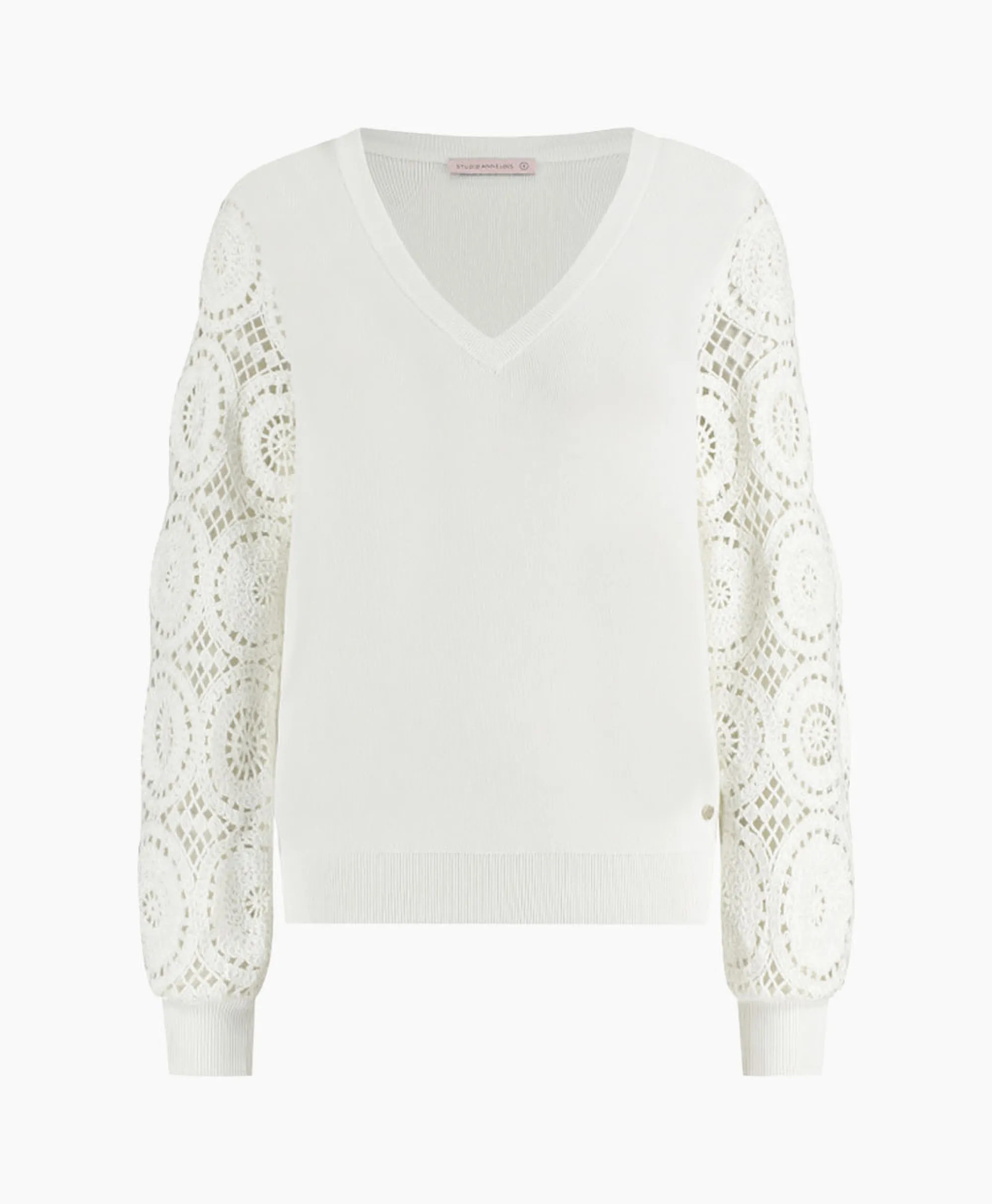 Studio Anneloes Pullover Dinah Crochet Off White*Dames Truien