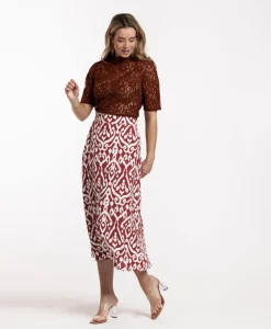 Studio Anneloes Rok Yfke Ornament Skirt Bruin Dessin*Dames Rokken