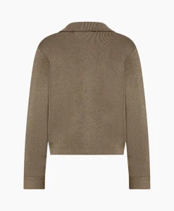 Clearance Vest Imke Lurex Cardigan Bruin Dessin Dames Vesten