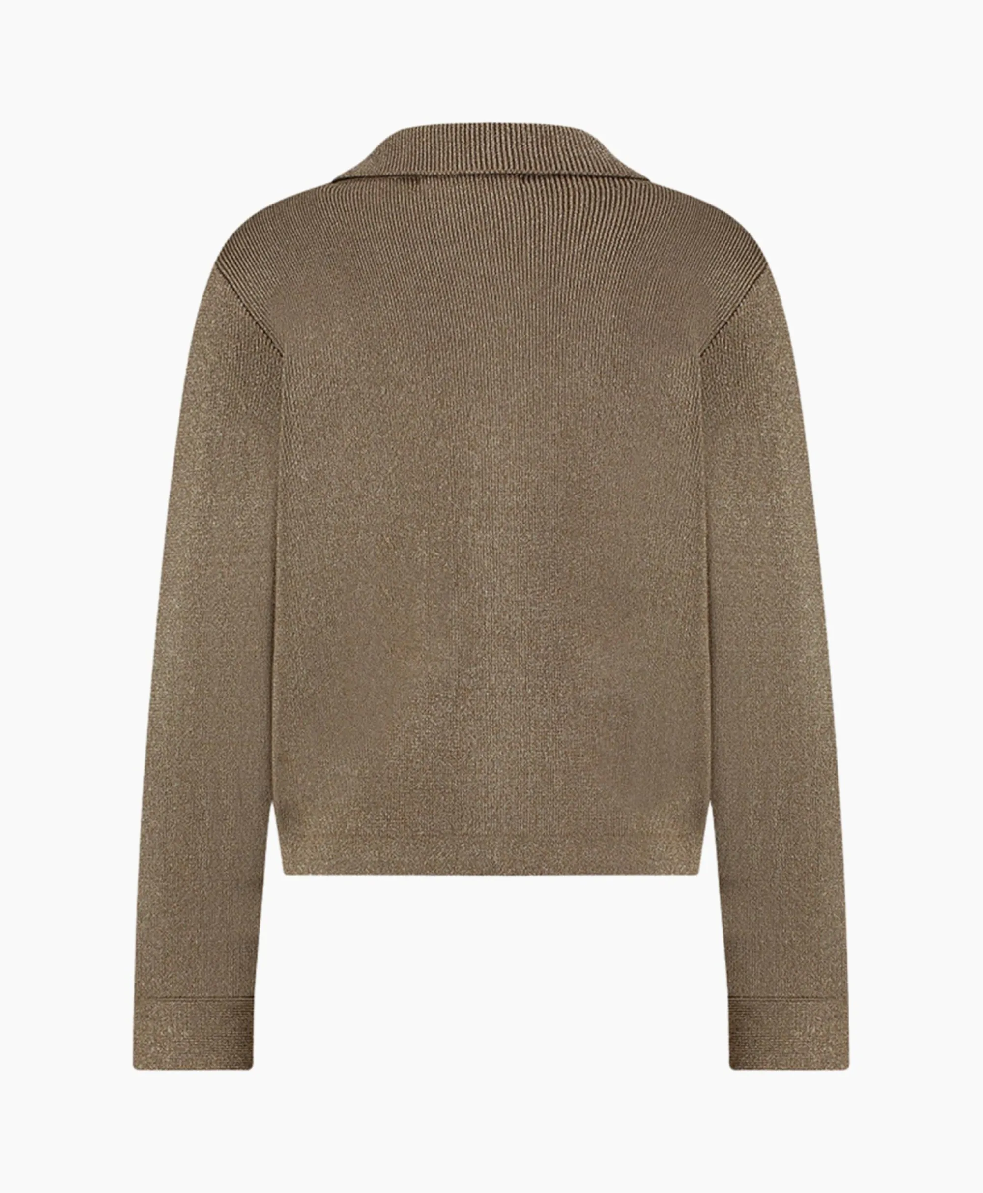 Clearance Vest Imke Lurex Cardigan Bruin Dessin Dames Vesten