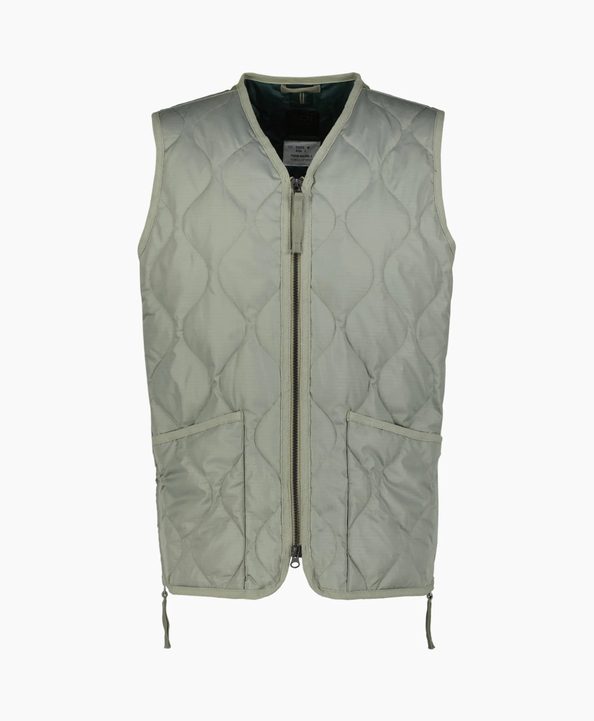 Bodywarmer Military W-Zip V Neck Down Donker Groen Heren Jassen