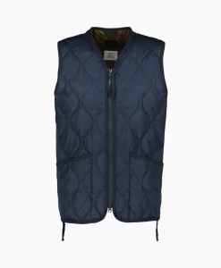 Taion Bodywarmer Military W-Zip V Neck Down Donker Blauw*Heren Jassen