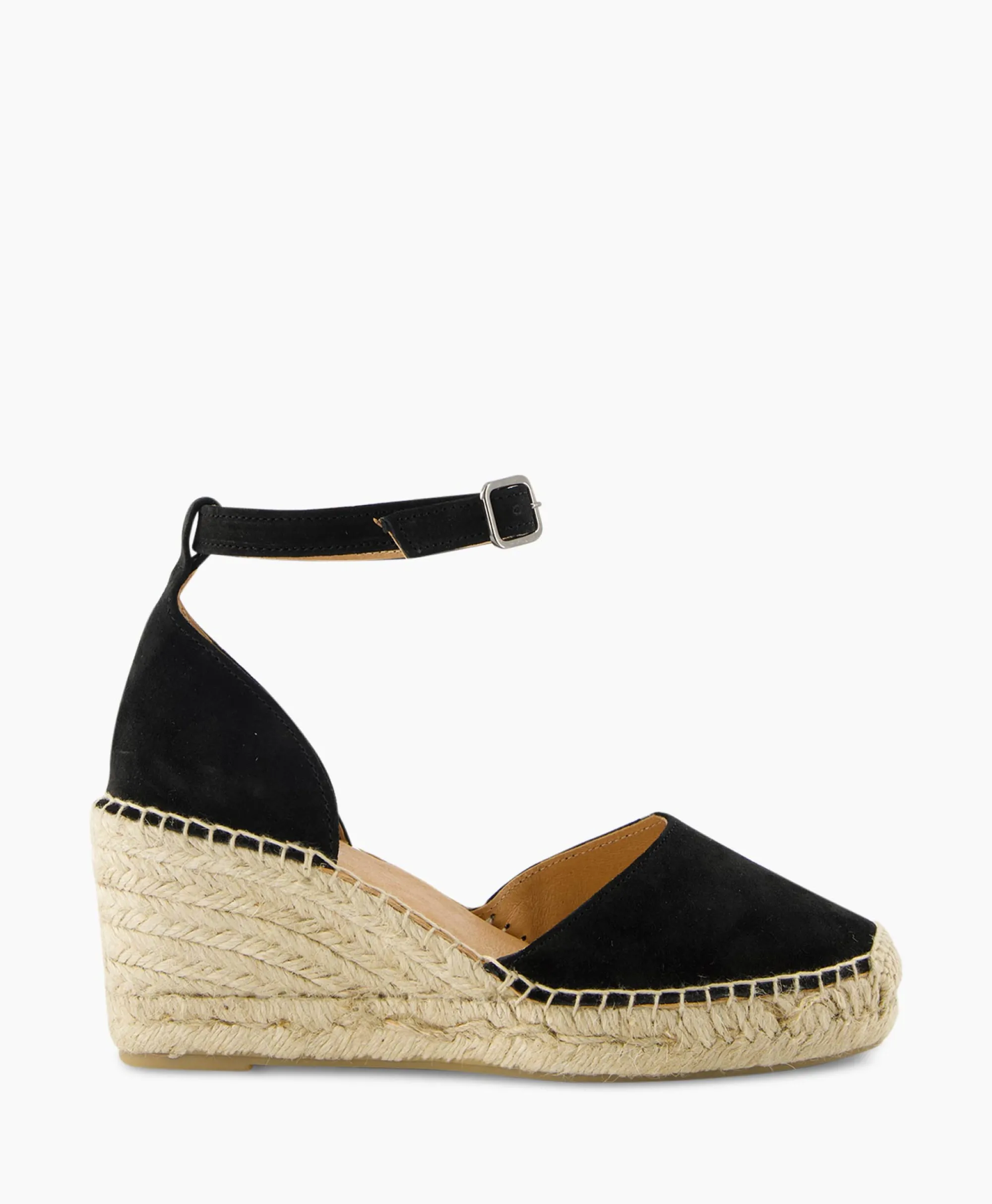 New Espadrille Flora Braid Zwart Dames Instappers