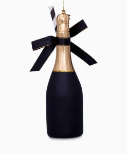 Clearance Kerstbal Champagne Fles Zwart Lifestyle Lifestyle