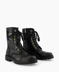 Discount Zadig & Voltaire Enkellaars Joe Smooth Cowskin + Side Prin Zwart Dames Laarzen