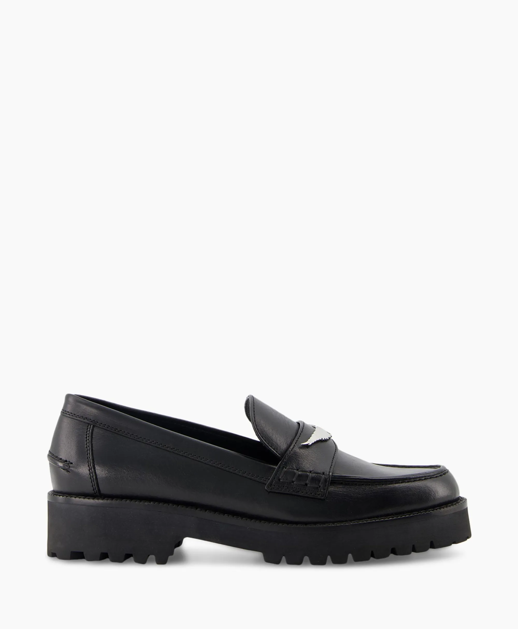 Clearance Zadig & Voltaire Loafer Joecassin Semy Shiny Calfskin Zwart Dames Instappers