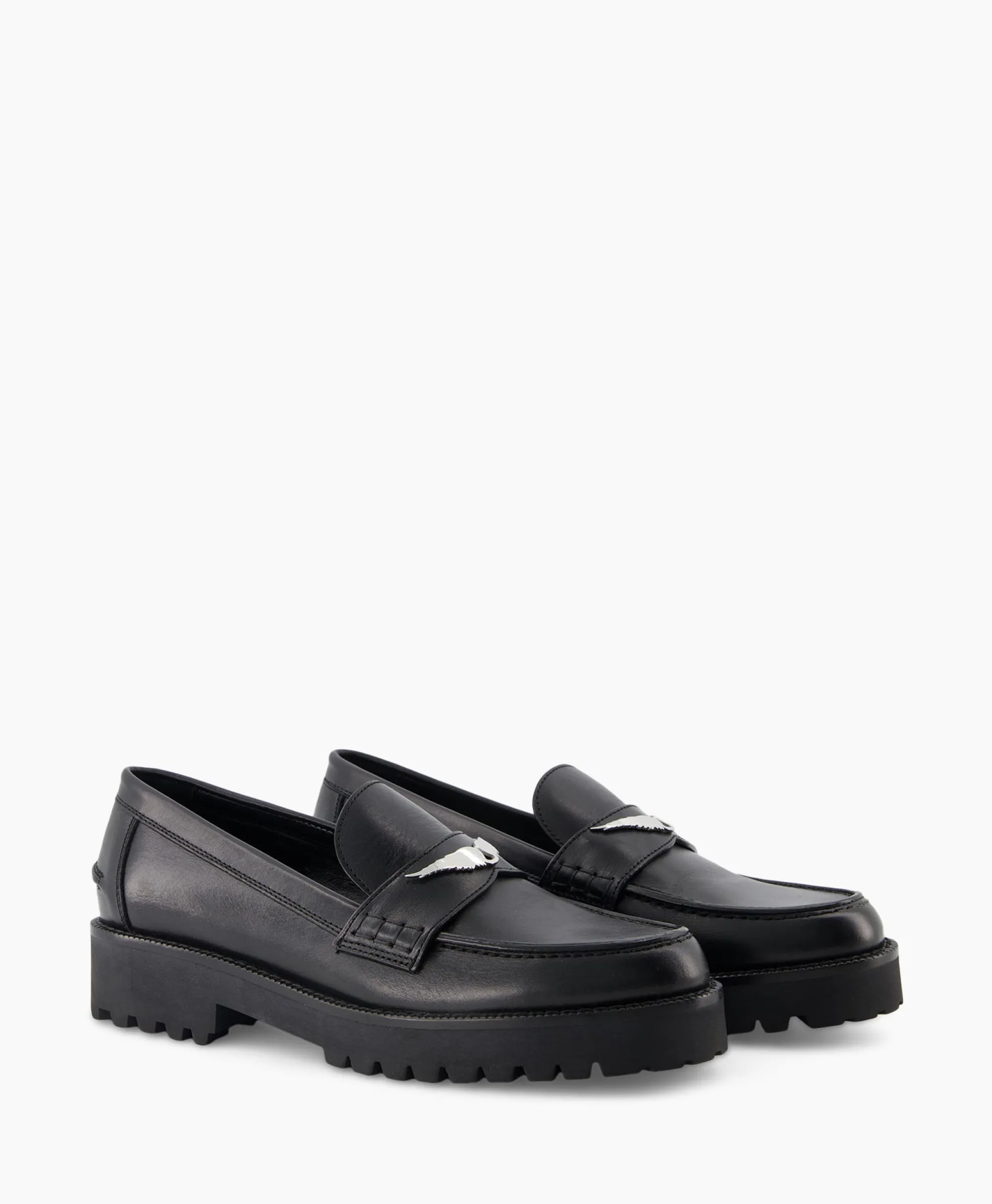 Clearance Zadig & Voltaire Loafer Joecassin Semy Shiny Calfskin Zwart Dames Instappers