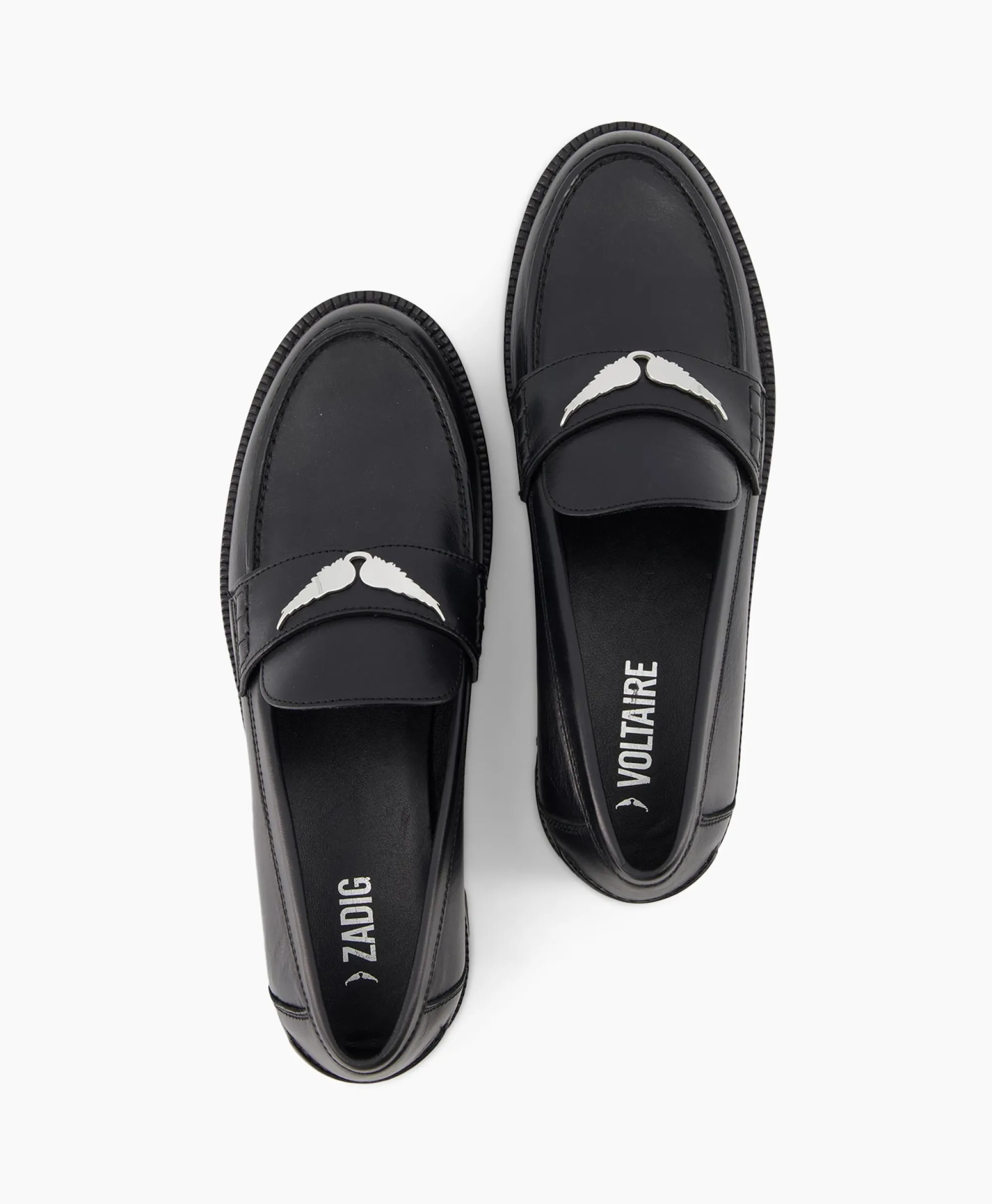 Clearance Zadig & Voltaire Loafer Joecassin Semy Shiny Calfskin Zwart Dames Instappers