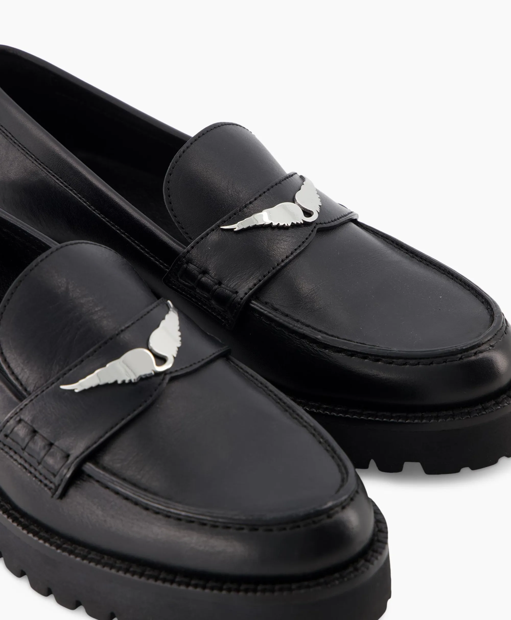 Clearance Zadig & Voltaire Loafer Joecassin Semy Shiny Calfskin Zwart Dames Instappers