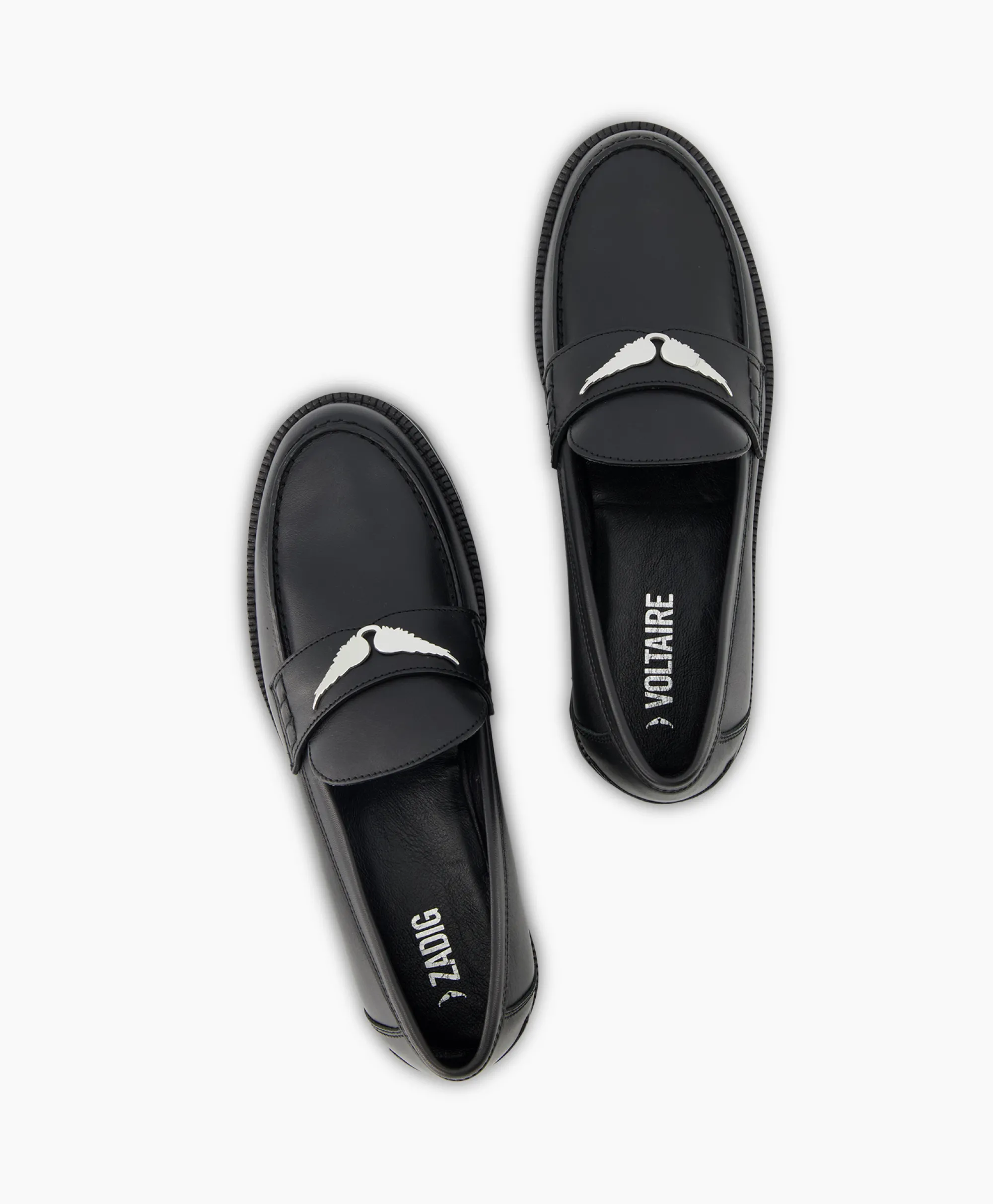 Sale Zadig & Voltaire Loafer Joecassin Semy-Shiny Calfskin Zwart Dames Instappers