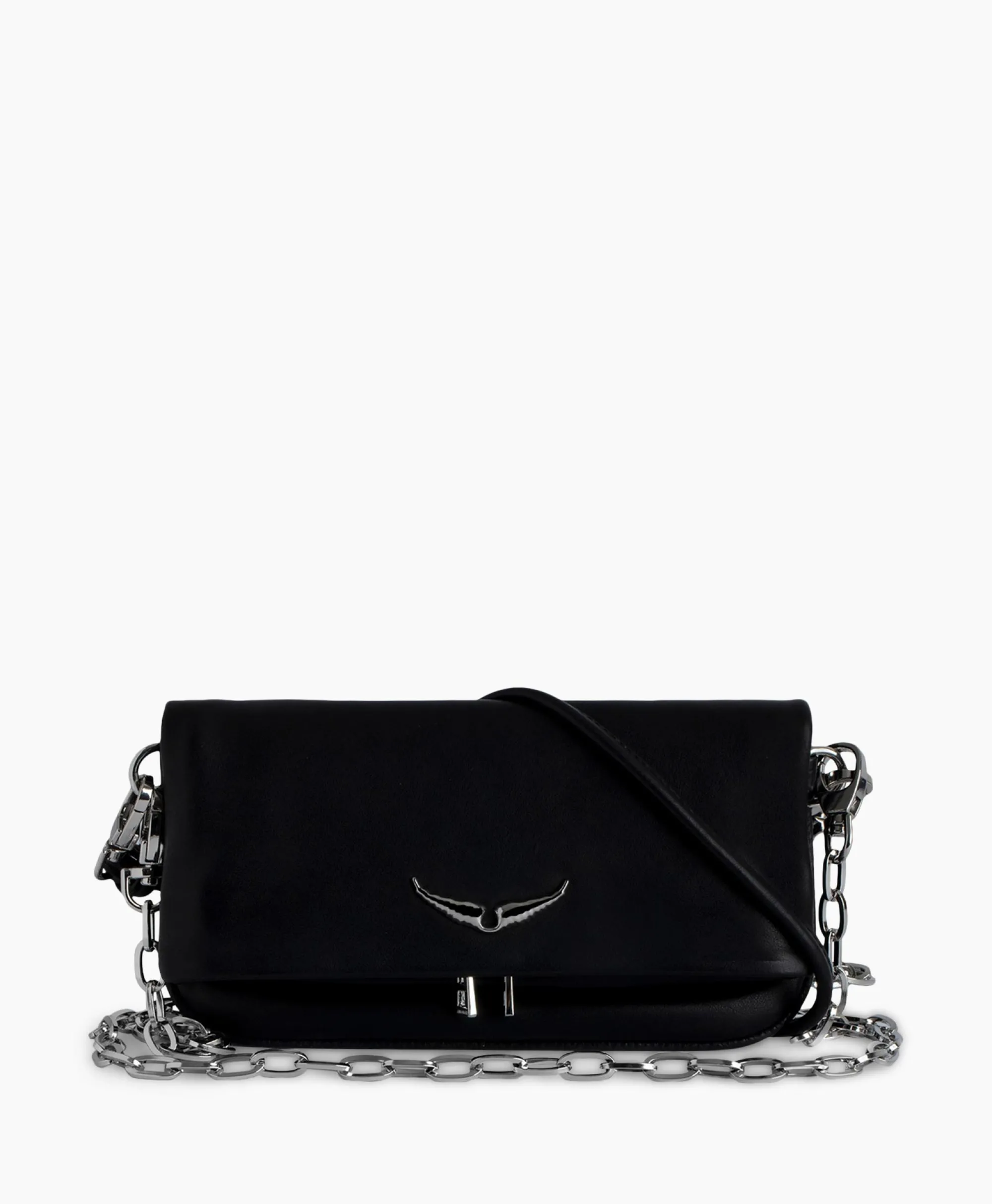 Online Zadig & Voltaire Schouder / Hand Tas Rock Eternal Smooth Calfskin Zwart Dames Tassen