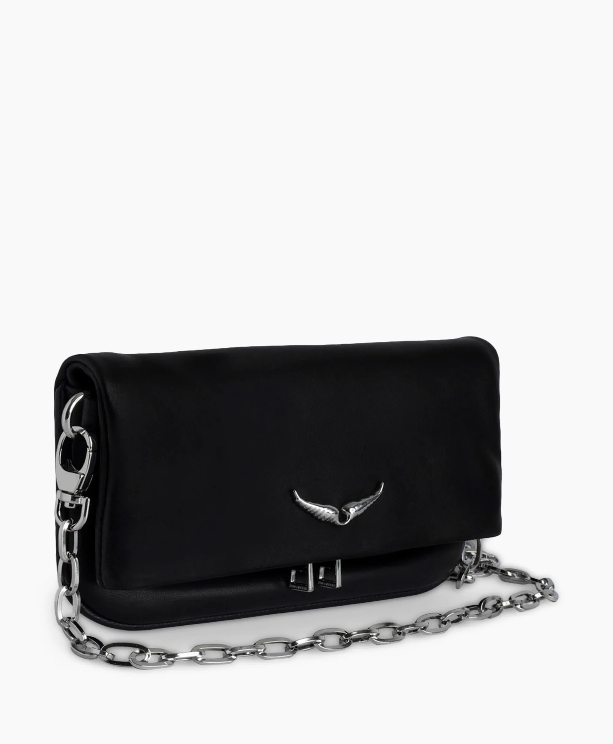 Online Zadig & Voltaire Schouder / Hand Tas Rock Eternal Smooth Calfskin Zwart Dames Tassen