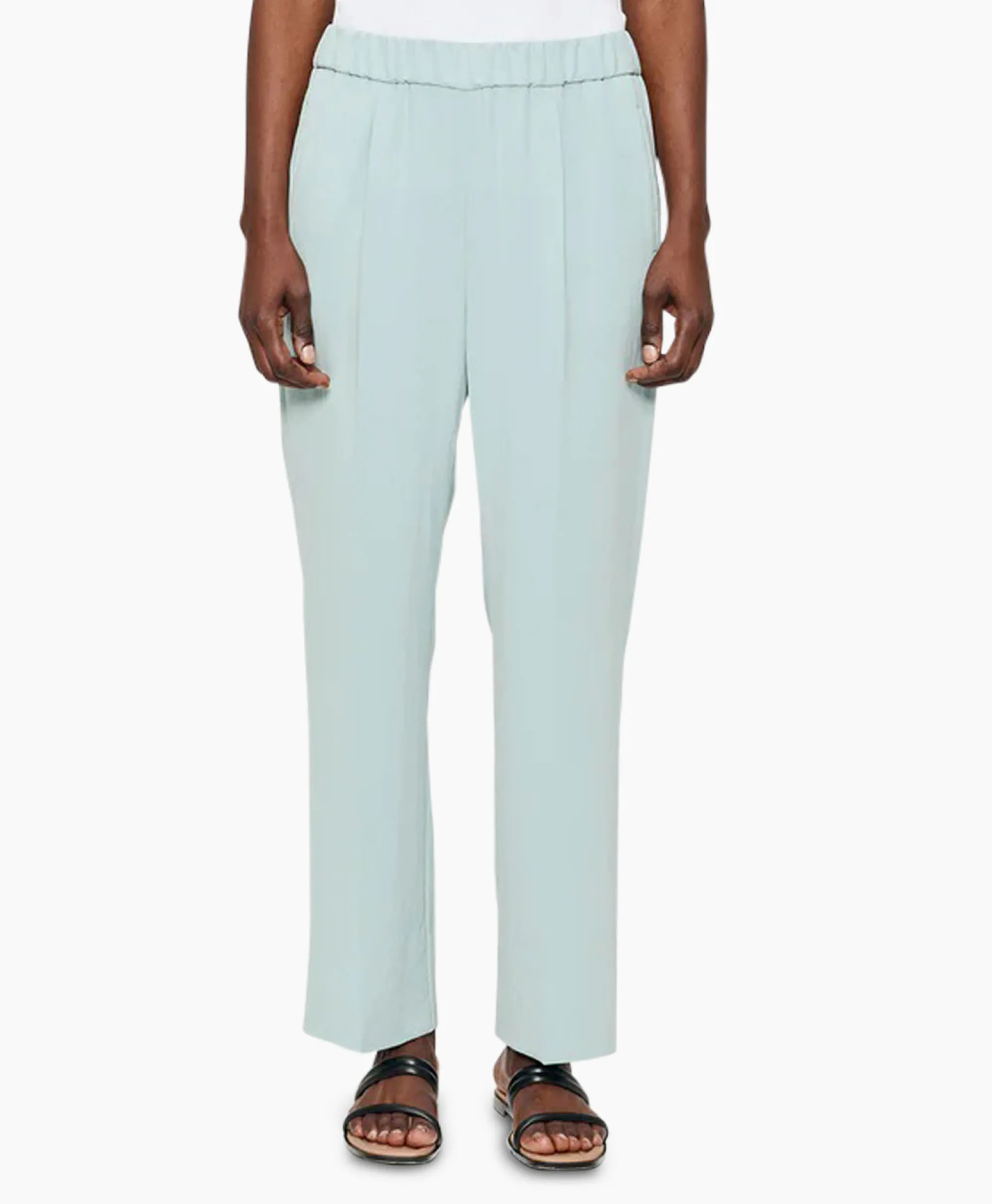 Clearance Chino Japanese Crepe Relaxed Licht Groen Dames Broeken