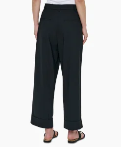 Sale Pantalon Tropical Wool Straight Zwart Dames Broeken