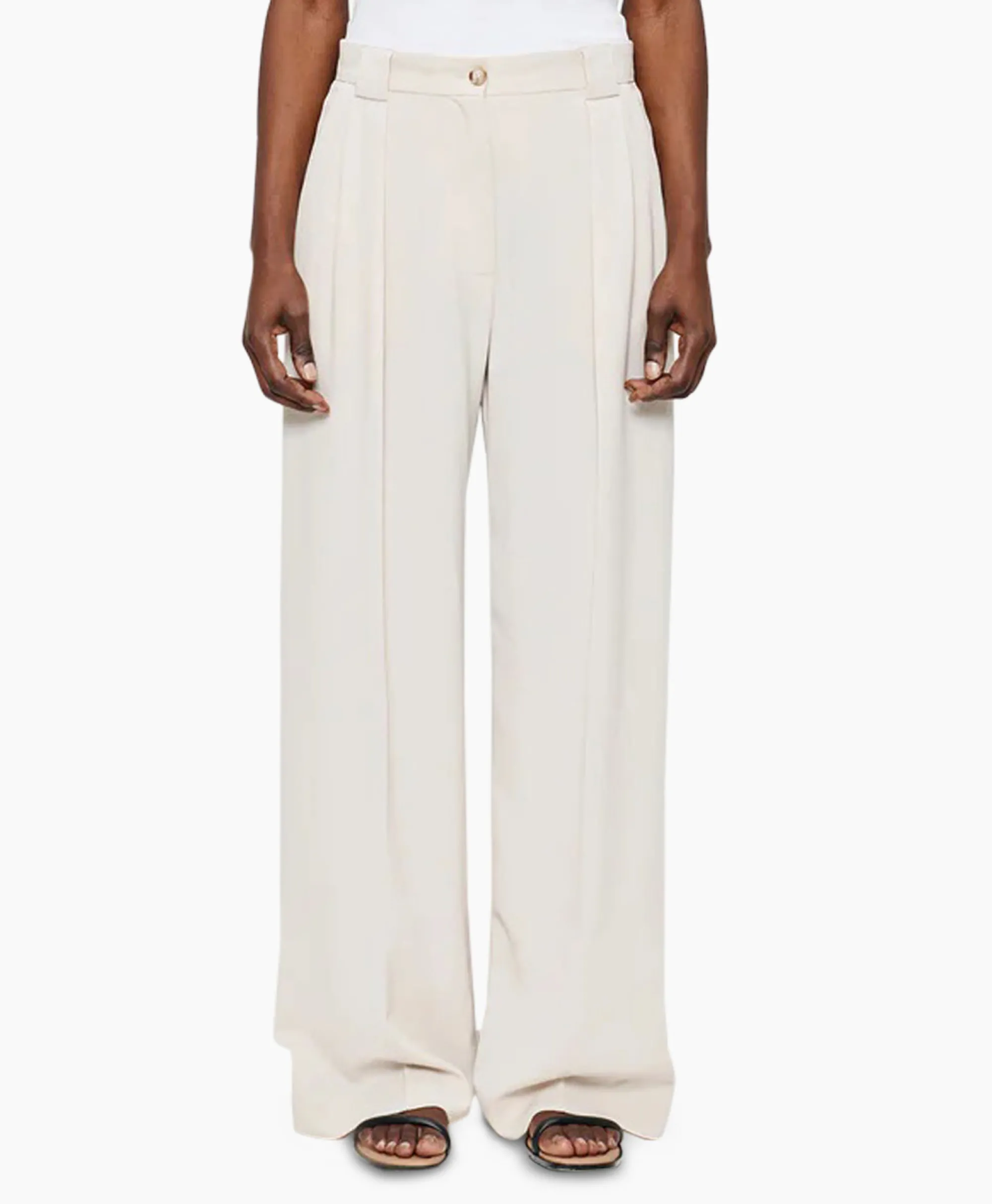 Best Pantalon Wide Pleated Off White Dames Broeken
